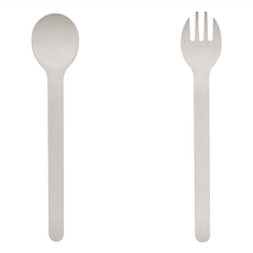 tak. 熊先生叉匙組, 叉子 + 湯匙, 淺灰色, 1組