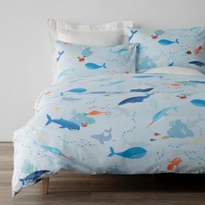 HOLA 和樂家居 純棉防蟎抗菌兩用被 單人用 1.4kg, 深海世界