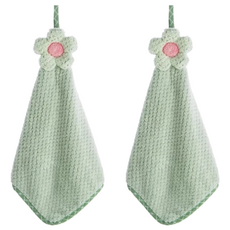 ROYALLIN 蘿林嚴選 超細纖維可掛式擦手巾, 可愛花朵造型, 18*15*5cm, 1個, 2個