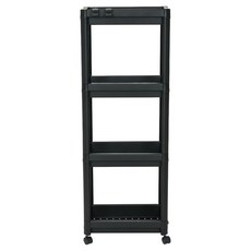 樂嫚妮 多用途架附輪, 黑色, 4層