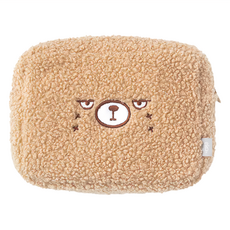 ekax 毛毛萬用收納包 聚酯纖維材質, 180 x 140 x 60mm, 拿鐵熊