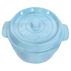 TAKENAKA COCOPOT系列 可微波圓形雙層分隔保鮮盒 530ML, 水藍色, 1個