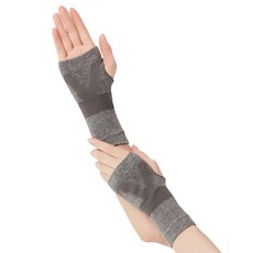 Cervin 日本製 紅外線備長炭保暖護腕 J11-20-01, 腕圍15-20cm, 灰色, 1雙