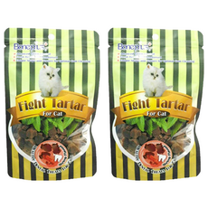 Boneplus 貓專用魚型薄荷潔牙骨, 蝦紅風味, 70g, 2包