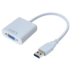 K-LINE USB 3.0 to VGA 外接顯示卡 白色, 輕鬆擴展顯示器, 1條