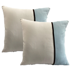 J&N 亞倫接片抱枕 45 x 45cm 藍白色