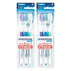 SENSODYNE 舒酸定 潔淨清新 抗敏軟毛牙刷 顏色隨機, 3支, 2組