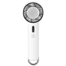 aibo 冰感冷敷 扣環式手持桌立USB充電風扇, HA-FAN1134, 冰川白