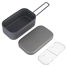 煮飯神器 飯盒 800ml (中) 黑色 + 304 蒸架, 1組