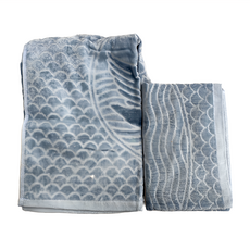 LIFE 來福牌 永浴愛河枕巾 灰色 100%棉 台灣製 2入包, 51 x 76cm, 1件