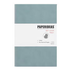 PAPERIDEAS 軟皮筆記本 A5 188頁, 空白霧藍色, 1本