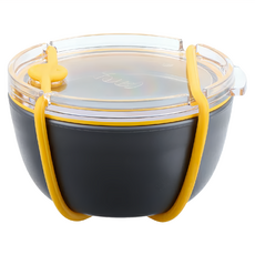 Trudeau Fuel可微波密封優格點心盒 - 177ml小碗, 黑黃, 1個