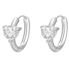 Brilliant Beauty 耀眼美人 愛心鋯石鑽圓圈環鈦閃耀/鈦剛耳環