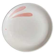 佐和陶瓷 日本製 粉兔3.5吋平皿, 1個, 粉兔