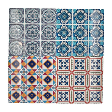 JUST HOME 立體窗花陶瓷杯墊4入組, 顏色隨機, 1組