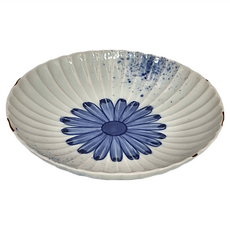 佐和陶瓷 5皿 日本產陶瓷碗, 藍染菊吹墨, 1個, 15.8 x 2.5cm