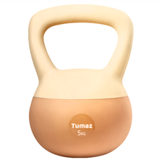Tumaz 5KG 月熊居家軟式壺鈴, 環保軟材質,保護地板適合居家使用, 黃色, 1個