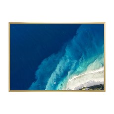 藍色沙瓦 海岸風光掛畫, 金色