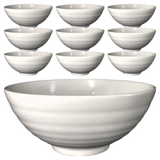 大同磁器 十全湯碗7吋 白色 - 簡約設計 優質磁器 家庭聚餐首選, 10個