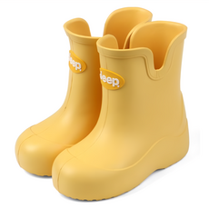 Jeep 兒童款 黃色 防水 防滑 輕便 舒適 雨靴 210mm