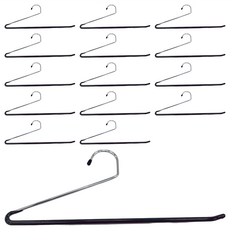 HIKOYA 和彥家 單層防滑褲架 15入組 MIT台灣製 衣物防滑 簡易收納 1組, 銀色, 黑色