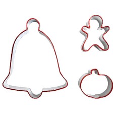 TRIARROW 三箭牌 大鈴鐺創意手繪餅乾模 Set (大鈴鐺 薑餅人 南瓜), 8728S, 1組