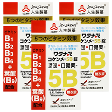 Jen Sheng 人生製藥 口健美5B糖衣錠，含維生素B1 B2 B3 B6 葉酸, 120顆, 3盒