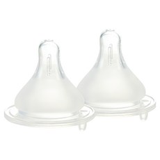 奇哥 親乳實感奶嘴寬口L-2入組 柔軟矽膠材質, 十字孔, 1入