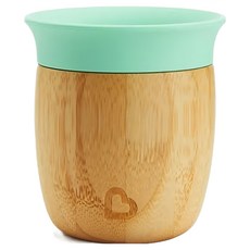 munchkin 滿趣健 矽膠訓練開口杯 竹製雙層 148ml 6個月以上, 1個