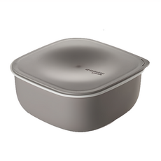 guzzini 永續環保方型保鮮盒 2L-灰褐色, 耐熱100度, 尺寸 20cm x 9.3cm, 義大利設計製造, 1入, 1個