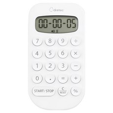 dretec 小丸隨身型震鈴計算&時鐘計時器 CL-133WT 白色, 1個