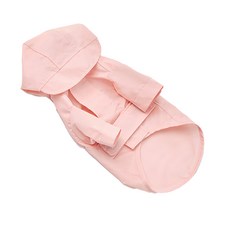 PEHOM 可調節式防潑水魔鬼氈寵物雨衣(粉紅色)L,寵物外出必備,雨天散步保持乾爽, XS~XXL