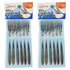 MIKA HOUSE 橘之屋 304不銹鋼水果叉, Set 6支, 長13.1cm, W-164, 2組