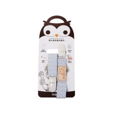 HiBOU 喜福 緹花織帶萬用雙夾, 雙頭萬用夾, 日本專利扣, 單手操作, 0歲以上, 勿忘草, 1個