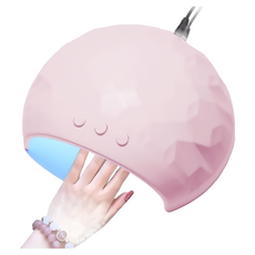 LED凝膠固化美甲燈, 三檔定時, 12顆 UV/LED 燈珠, 粉色, 1個