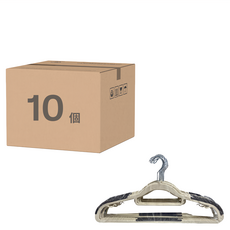 德利生活 升級防滑無痕衣架10入組 - 衣物收納, 黑色, 1組