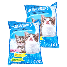 元氣王 原味水晶貓砂 10L - 尿液吸收，特殊孔隙結構，不爆裂，水晶型顆粒，無灰塵, 2包