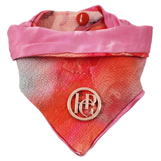 HAPPY GO PUPPY 寵物領巾, 澳洲手工製作, 100%棉麻材質, 親膚不敏感, S, 夕陽海岸, 1條