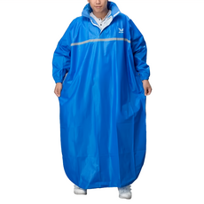 東伸 風采太空型一件式雨衣, 車縫處防水條貼合, 尼龍布料, 輕量有質感, 雙重防水設計, 藍色, 3XL