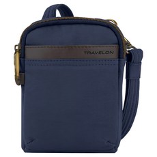 TRAVELON Courier帆布防盜(藍) | 側背包 斜背包 背帶包 防割防搶 迷你尺寸 輕巧方便 多功能收納, 1入