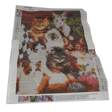 鑽石貼畫 尺寸: 30*40 適用年齡: 14 歲以上, 貓族, 1個