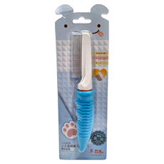 FURlosophy 毛教獸 犬貓用蚤梳 有效去除跳蚤 保持寵物毛髮潔淨 呵護毛孩健康, 藍色 + 白色, 1支