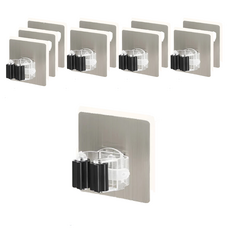 黏貼式拖把架, 單鉤/雙鉤, 防水防潮, 多處好收納, 顏色隨機, 10個