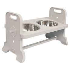 毛皇上 可調節寵物碗架 升降款 L, 白色, 1個