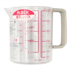 PEARL LIFE 珍珠金屬 甲基丙烯酸樹脂Clean防菌加工耐熱附嘴刻度計量杯 13.5 x 8.7 x 10.8cm, 500ml, 1個