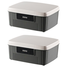 FAmILyLIFE 生活 珍藏加厚4碼密碼收納箱 中款 11L, A-404-G, 2個