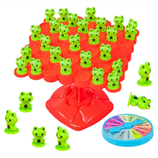 平衡遊戲 青蛙平衡樹，包含50隻青蛙，平衡盤，底座，平衡支柱，骰子，ABS塑料, 2組
