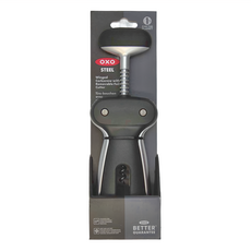 OXO 螺旋開酒器 不鏽鋼 翼型 帶可拆式鋁箔切割器, OX0104011A, 1個