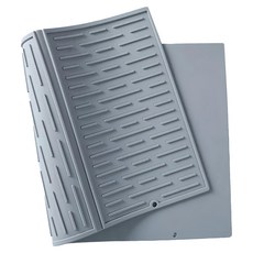 bebehome 大尺寸多功能三折疊矽膠瀝水隔熱墊, 食品級矽膠, 60.5x33x1公分, 灰色, 1個