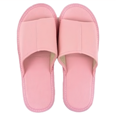 頭層牛皮簡約軟底防滑室內拖鞋 LS13, 粉色, 1雙
